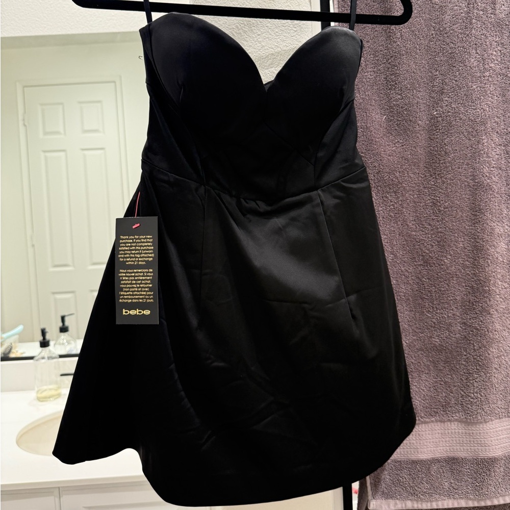 Bebe Elegant Black Strapless Dress